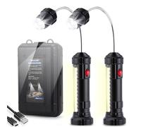 IMAGE Rechargeable Magnetic Grill Light with Ultra-Bright LED Lights and 3W Side Light, 360 Degrees Flexible Gooseneck Adjustable BBQ Grill Lights for Any Gas Charcoal Electric Grill 2 Packs