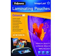Fellowes ImageLast Enhance Laminating Pouch A4 Glossy 80 microns (2 x 80) Transparent Pack of 100