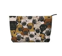 Imagen De Pug Corduroy Makeup Bag Travel Cosmetic Bag Organizer Toiletry Bag