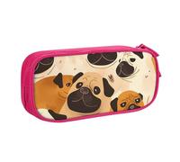 Imagen De Pug Large Capacity Pencil Case - Double Layer Stationery Organiser for School, Office, Travel Use