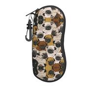 Imagen De Pug Large Glasses Case,Durable Eyeglass Holder for Women with Hard Shell - Perfect for Travel and Daily Use, Black, One size