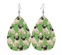 (Imagen De Pug) Lightweight Leather Earrings For Women Elegant Dangle Drop Earrings For Casual Party Everyday Wear