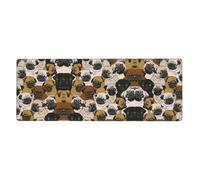 Imagen De Pug Oversized Desk Pad, Thick Base Mat, Ergonomic Comfort Pad for Precision Mouse Control