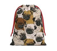Imagen De Pug Print Gift Drawstring Decor Bag For Holiday Party Favors Birthdays Anniversaries Pouch