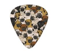 Imagen De Pug Print Guitar Picks,12 Pack Guitar Plectrums Thin, For Bass Electric Acoustic Guitars Ukulele