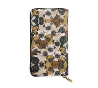 Imagen De Pug Print Leather Long Clutch Wallet â€“ Fashionable Personalized Wallet, Multiple Card Slots, Gift Ready, Black, One Size