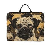 Imagen De Pug print Printed Laptop Sleeve 14 inch Protective Case, Waterproof Computer Case Bag with Handle for Men and Women