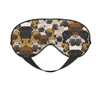 Imagen De Pug Print Soft Eye Mask â€“ Comfortable Sleep, Blocks Light, Full Eye Coverage, Ideal for Travel, Meditation