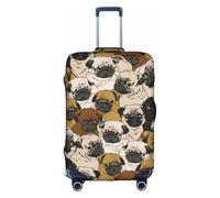 Imagen De Pug Print Travel Elastic Suitcase Luggage Baggage Cover Protector, Washable And Anti-Scratch, White, XL