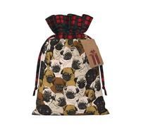 Imagen De Pug Printed drawstring gift bags color-blocked drawstring gift bags suitable for birthdays candy party decorations