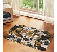 Imagen De Pug Printing Feeding Mat For Dogs Cats Pet Absorbent Leather Tablecloth 23.62in*15.75in Cat Dog