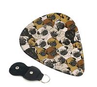 Imagen De Pug Set Of 6 Guitar Plectrums For Acoustic Guitar, Electric Guitar, Bass, Ukulele - Thin, Medium And Thick.
