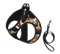 Imagen De Pug-Standard Print Pet Leash Vest,Breathable Mesh Pet Harness, Reflective For Small Medium Dogs Safe Easy Walking