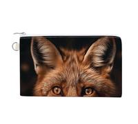 Images of Fox Purse Zipper Change Purse, Coin Purse for Outdoor, Canvas Thin Pocket Travel Wallets Women Man Clutch Bag for Coin Cards Keys (7.4x 4.6 Inches)