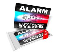 imaggge.COM - Alarm deterrent stickers - System Electronic - Police Beacon - Pack of 12 - Dimensions 8.5 x 5.5 cm