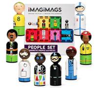 IMAGIMAGS 8-Piece Magnetic Wooden Peg Dolls & Character Set | Age 3+