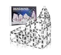 IMAGIMAGS Magnetic Building Tiles, 38 Piece Transparent Clear Crystal Set for Boys Girls Kids, Educational Creative Learning Activity Building Block Toddler Toys, STEM, Children Ages 3 Years +