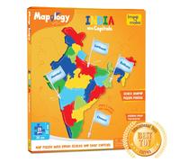 Imagimake Mapology India with State Capitals - Educational Toy and Learning Aid for Boys and Girls - India Map Puzzle - Jigsaw Puzzle, 25 Pieces, Kids