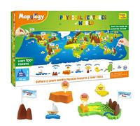 Imagimake Mapology Physical Features of World - 3D World Puzzle & Jigsaw for Kids | STEM Learning & Educational Toys | Gifts for Boys & Girls 5-12 Years | Boys Toys