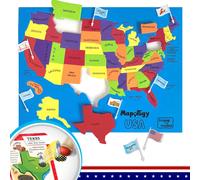Imagimake Mapology United States Flash Card Puzzle with Flags Country- Capitals | Educational Toys for Kids Ages 5-8 | Learn Geography Puzzles for ki