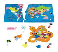 Imagimake Mapology World Map Puzzle Jigsaw with Flags and Capitals | 78 Pieces Geography Puzzles for Kids Educational STEM Toys & Games | 5 Year Old Boy & Girl Gifts for Boys & Girls