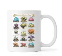 Imaginary Mushrooms from a Strange World Ceramic Tea Coffee Mug White