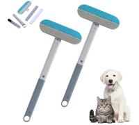 Imaginary Pet Hair Removal Tool, Multifunctional Reusable Long Handle Hair Remover with Cleaning Brush, 3 in 1 Washable and Extendable Cleaner, for Furniture, Sofa, Carpet, and Dog (2Pcs)