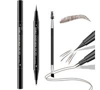 Imaginaryl 2 Tip Brow Pen - 2-in-1 Dual-Ended Eyebrow Pen, 3D Curved Brow Pens, FauxBrow Ultra Fine Double-Brush Tip Brows Filling Pencil, 24H Waterproof & Smudge-Proof, Nstantly Gives Me Brows (02)