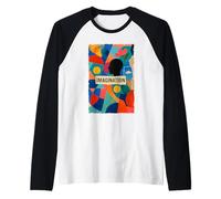 Imagination Abstract Geometric Collage Motivational Art Raglan Baseball Tee