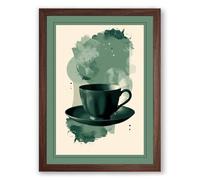 Imagination in a Teacup Modern Framed Wall Art Print A1 (84.1×59.4cm) Walnut, Wall Decor for Living Room, Bedroom, Office & Home, Ready to Hang, Art Gift