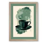 Imagination in a Teacup Modern Framed Wall Art Print A3 (42×29.7cm) Oak, Wall Decor for Living Room, Bedroom, Office & Home, Ready to Hang, Art Gift