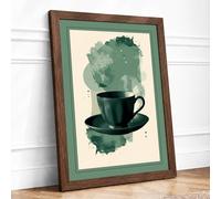 Imagination in a Teacup Modern Framed Wall Art Print A4 (29.7×21cm) Walnut, Wall Decor for Living Room, Bedroom, Office & Home, Ready to Hang, Art Gift