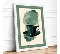 Imagination in a Teacup Modern Framed Wall Art Print A4 (29.7×21cm) White, Wall Decor for Living Room, Bedroom, Office & Home, Ready to Hang, Art Gift