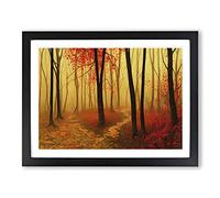 Imaginative Autumn Forest Framed Print | A3 Black Framed Wall Art | Ready to Hang | Modern Landscape Picture | Living Room Bedroom Lounge Office