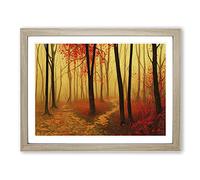 Imaginative Autumn Forest Framed Print | A4 Oak Framed Wall Art | Ready to Hang | Modern Landscape Picture | Living Room Bedroom Lounge Office