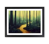 Imaginative Colourful Forest Framed Print | A2 Black Framed Wall Art | Ready to Hang | Modern Landscape Picture | Living Room Bedroom Lounge Office