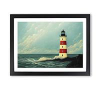 Imaginative Lighthouse H1022 Framed Print for Living Room Bedroom Home Office Décor, Wall Art Picture Ready to Hang, Black A4 Frame (34 x 25 cm)