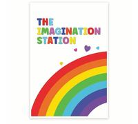 Imaginative Play Poster Imagination Station Kids Playroom Wall Art Toddler Preschool Learning Adventure Nursery Decor(Unframed,12x18inch(30x45cm))