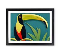 Imaginative Toucan Bird Abstract H1022 Framed Print for Living Room Bedroom Home Office Décor, Wall Art Picture Ready to Hang, Black A4 Frame (34 x 25 cm)
