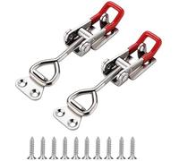 IMAGINE 2pc 4003 Adjustable Toggle Latch Clamp Smoker Latch Clamps 1322Lbs 600Kg Holding Capacity Heavy Duty Large Toggle Latches,Pull Toggle Clamp Latch with 10 Screws(180mm)