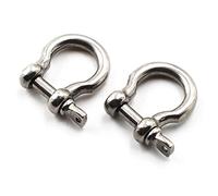 IMAGINE 304 Stainless Steel D-Shaped Screw Pin Anchor Shackle 3/8" (10mm) - 640kg Working Load Limit - Pack of 2 for Lifting, Towing, Chains and Outdoor Use (M10-2pcs)