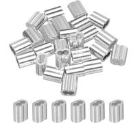 IMAGINE 30pcs 1/4" Aluminum Crimping Loop Sleeve, Cable Ferrule Wire Rope Sleeves Loop Sleeve（1/4"）