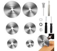 IMAGINE 6Pcs HSS Rotary Drill Saw Blades with 1/8"Round Shank + 1/4" Hex Shank, Circular Cutting Discs for Most Rotary Tools, Perfect for Wood, PVC, Plastic, Soft Metal, Aluminum and Tile Cutting
