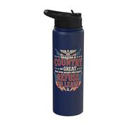 Imagine A Country So Great Patriotic America Flag Stainless Steel Insulated Water Bottle