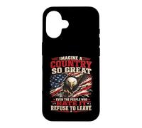 Imagine A Country So Great Patriotic Eagle Flag Quote Case for iPhone 16