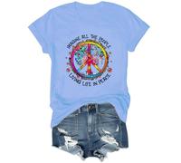 Imagine All The People Living Life in Peace Shirt, Imagine All The People Living Life in Peace T-Shirt, Unisex Carolina Blue