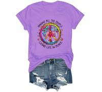 Imagine All The People Living Life in Peace Shirt, Imagine All The People Living Life in Peace T-Shirt, Unisex Light Purple