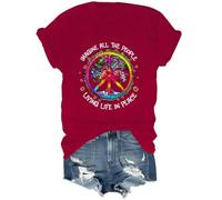 Imagine All The People Living Life in Peace T-Shirt, Imagine All The People Living Life in Peace Tshirt Claret