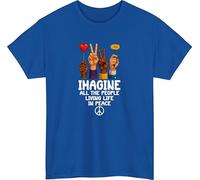 Imagine All The People Living Life in Peace T-Shirt Inspirational Quote Tee Peace Unity Top