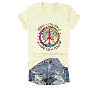 Imagine All The People Living Life in Peace V-Neck T-Shirt, Imagine All The People Living Life in Peace Tshirt